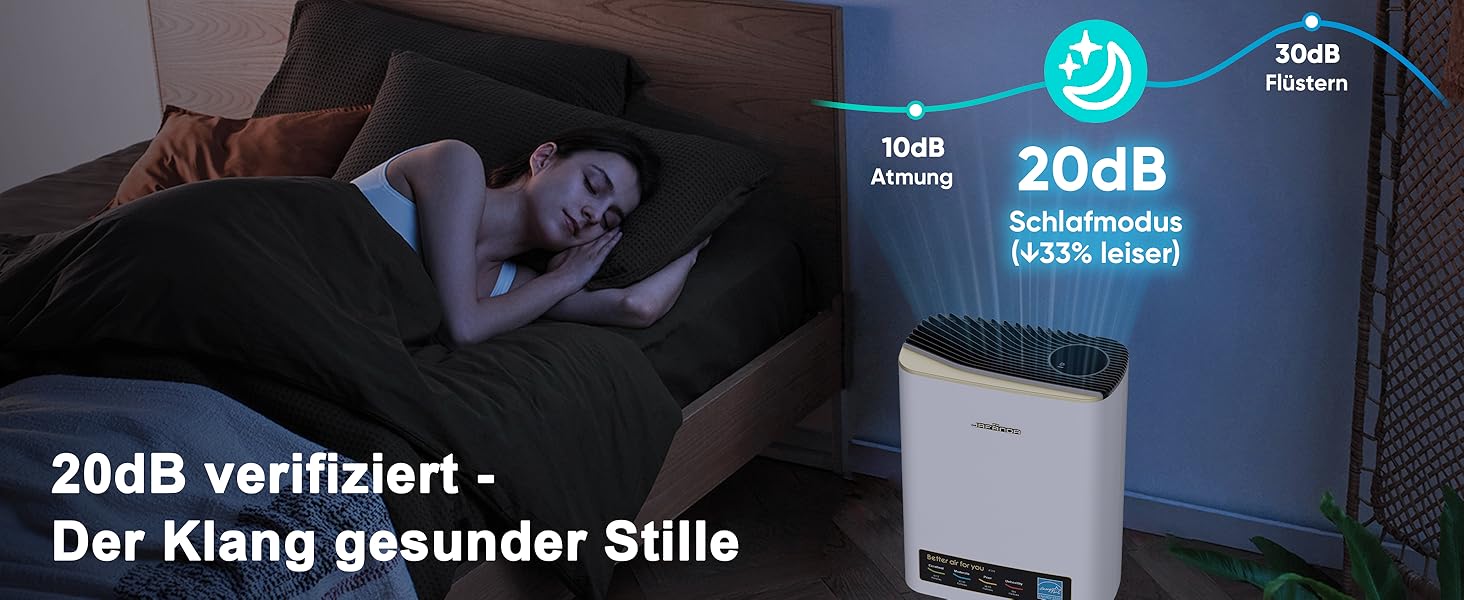 Повітряний фільтр Jafända HEPA для алергіків: очищувач повітря з аромадифузором та фільтром з активованим вугіллям, видаляє 99,97% цвілі, пилу, пилку, CADR 268 м³/год (Золотий)