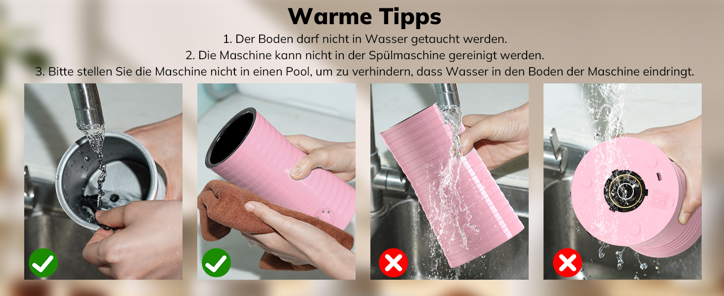 Morpilot Електричний спінювач молока 4-в-1, для лате, капучино, макіато (рожевий)