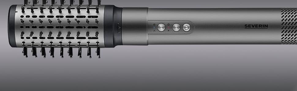 Мультистайлер для волосся 5-в-1 Severin S-Style WL 0684: іонізуючий фен, щітки для укладки з Airflow технологією, 1500 Вт, антрацит