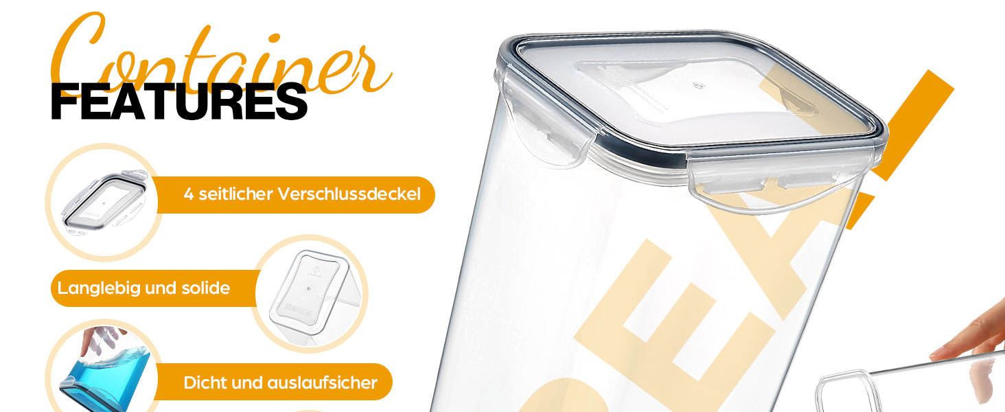 Набір контейнерів для зберігання продуктів YASHE 24 шт. з кришкою, герметичні, BPA-free, для сухої їжі, мюслі, борошна та цукру