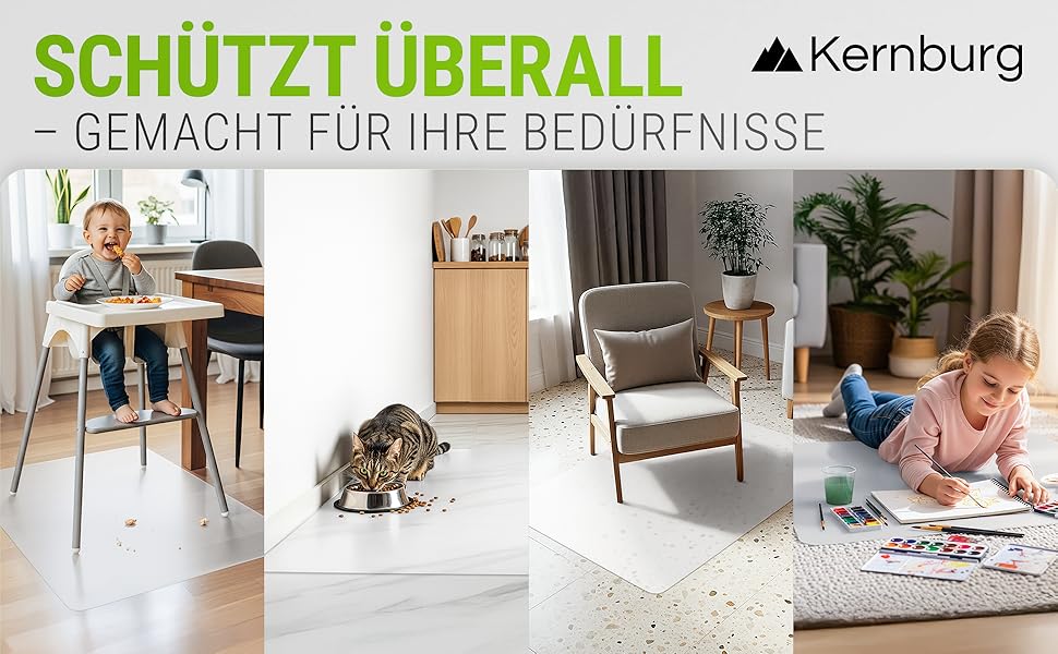 Захисна килимок під офісне крісло – прозора підкладка для ламінату, паркету та плитки – антиковзаюча, шумопоглинаюча, ідеальна для дому (100 x 120 см)