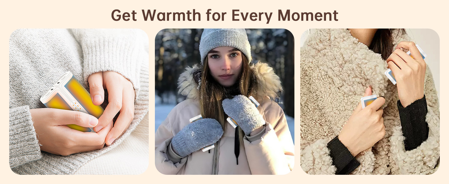 Jonwall Електричні кишенькові грілки для рук (2 шт.), USB-зарядка, 3 режими нагріву, для кемпінгу, гольфу, теплий подарунок (блакитні)