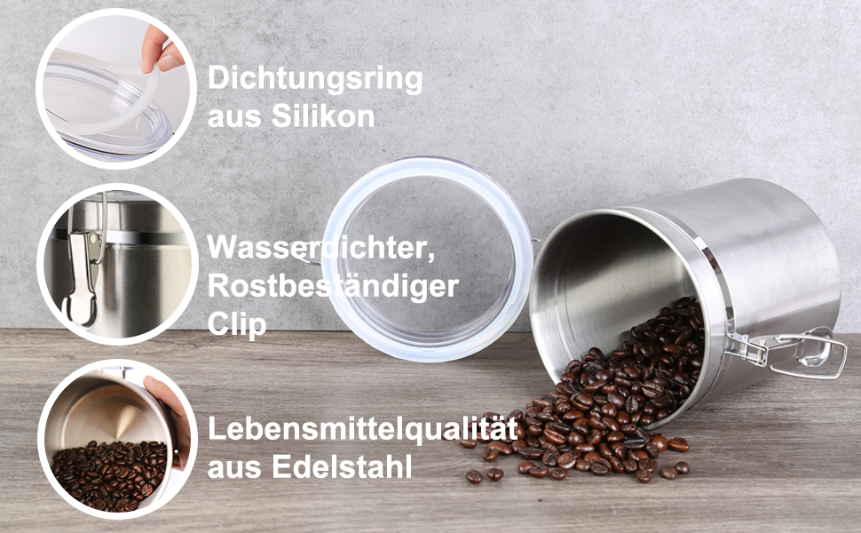 Набір контейнерів для зберігання продуктів (2 шт, 1.8L, нержавіюча сталь)