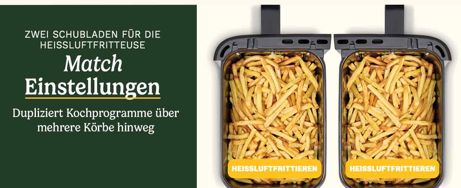 Фритюрниця Cuisinart XXL 10.4L з двома зонами нагріву | Без PFAS та хімікатів | Для смаження, грилю, випікання, дегідратації та підтримання тепла | 2 x 5.2L, 8+ порцій | Деталі придатні для миття в посудомийній машині (3 камери з нержавіючої сталі)