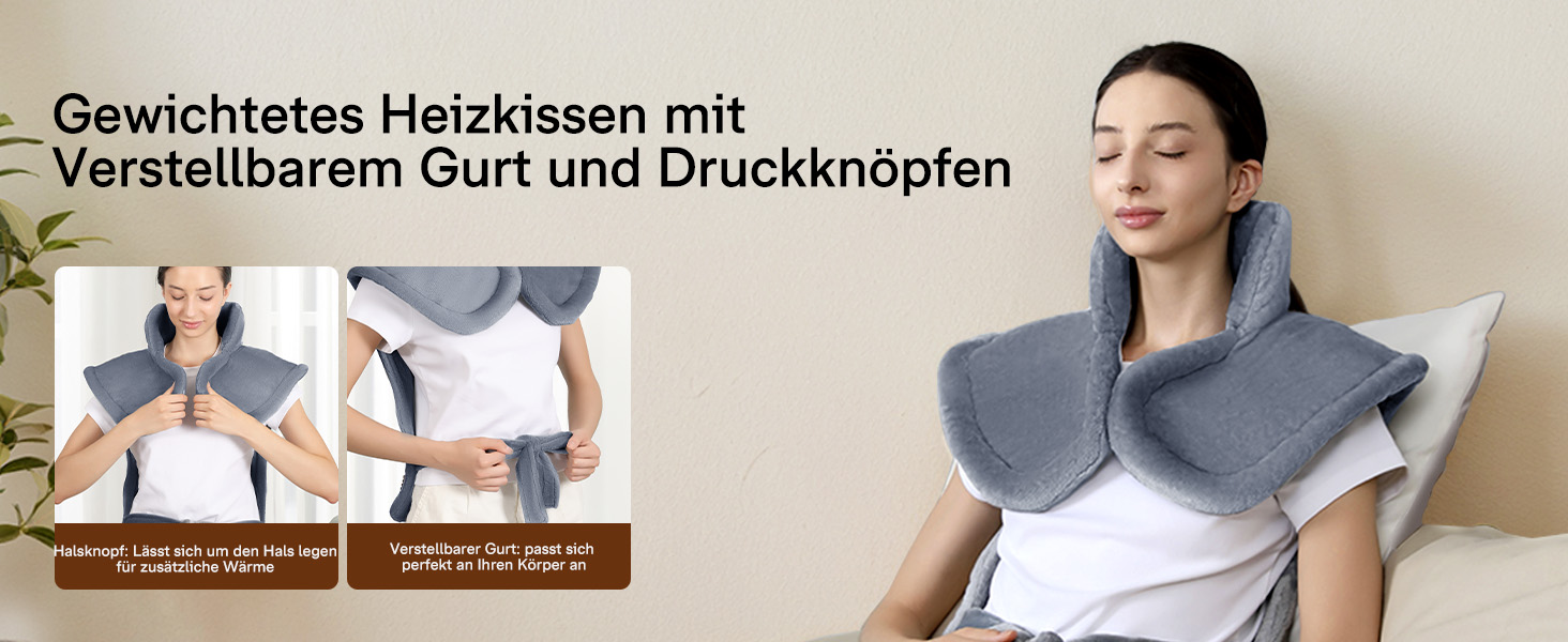 Електричний нагрівальний килимок для спини, шиї та плечей ALLJOY, 56 x 84 см, 6 режимів нагріву, таймер, автовимкнення