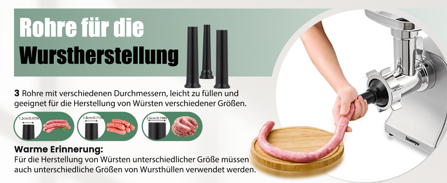 Електрична м'ясоподрібнювач Huanyu 2800W з насадкою для ковбас - багатофункціональна кухонна машина для дому та професійного використання