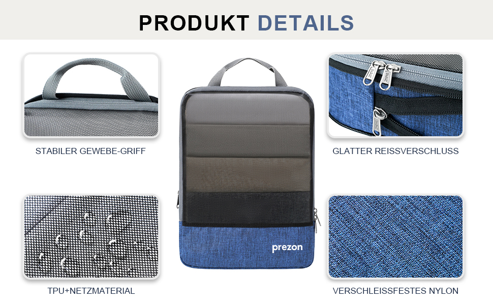 Набір компресійних органайзерів для подорожей Packing Cubes для валізи та рюкзака, 4 шт, темно-синій