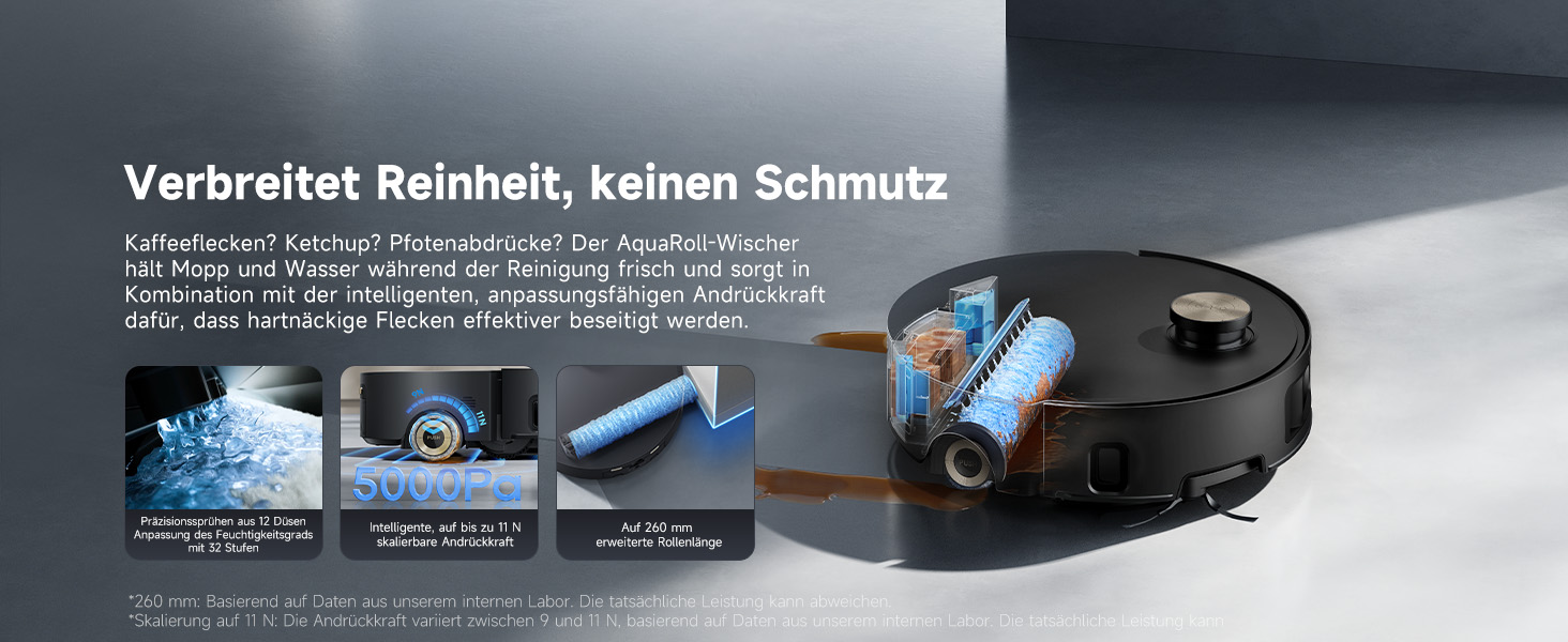 Робот-пилосос Dreame Aqua10 Roller: потужність 30000Pa, самоочищення, автоматичне випорожнення, керування голосом, чорний