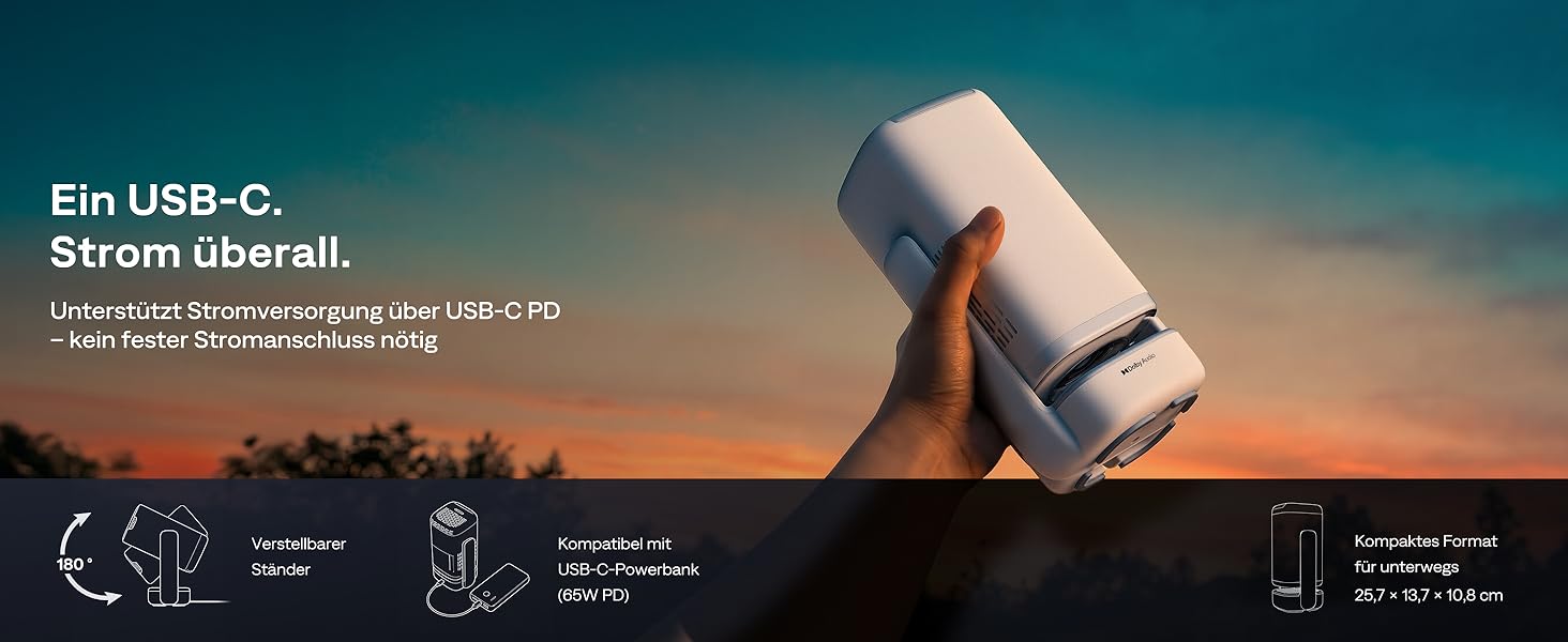 Проектор Aurzen D1 Air Smart: 1080P, 4K, HDR10, Dolby Audio, Netflix, USB-C, Автофокус, Компактний