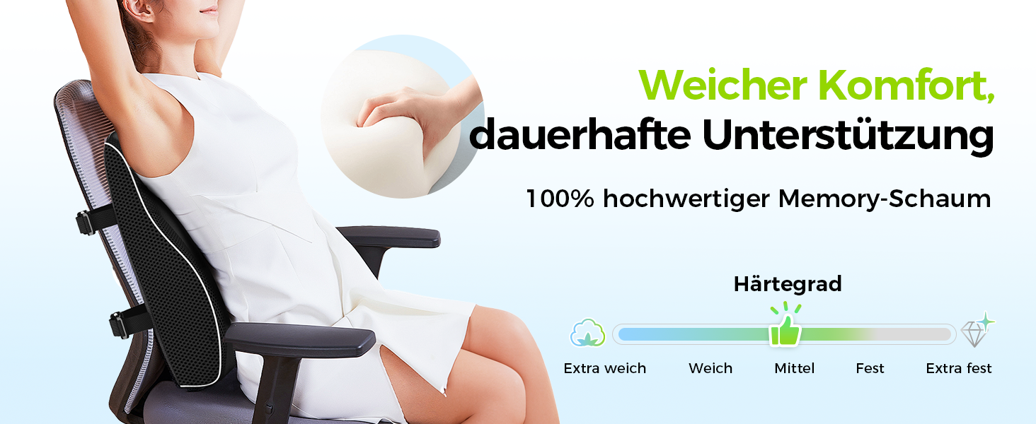 Подушка для попереку AUVON для автомобіля та офісного крісла, підтримка поперекового відділу, покращення постави, піна з пам'яті