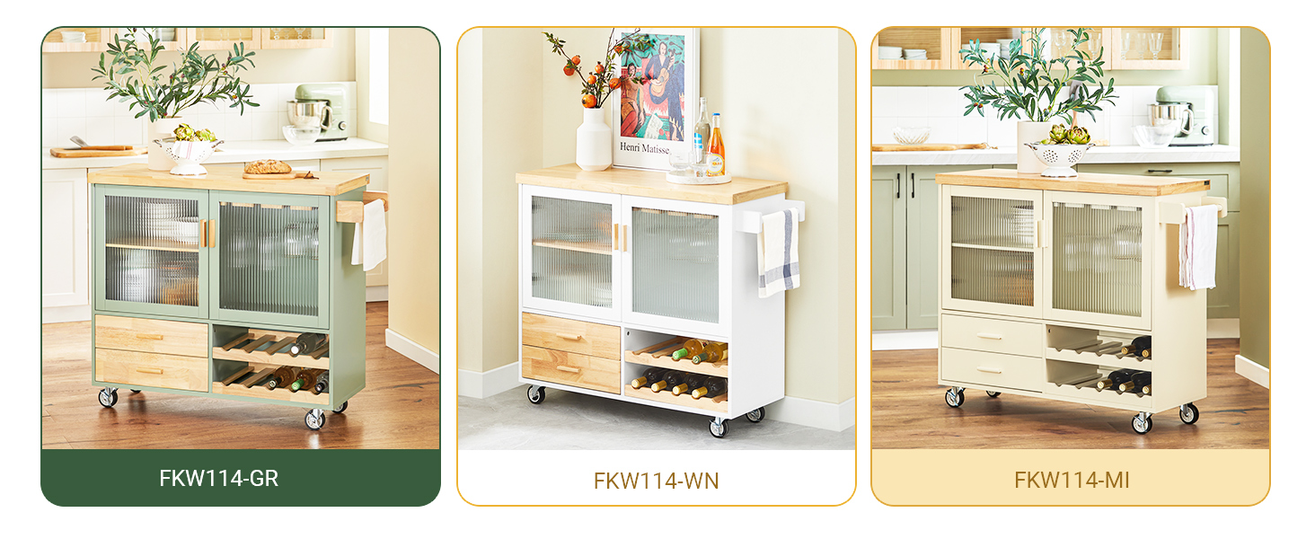 Буфет-комод SoBuy з полицями для вина, мікрохвильовки та скляними дверцятами, 120x90x40 см, зелений