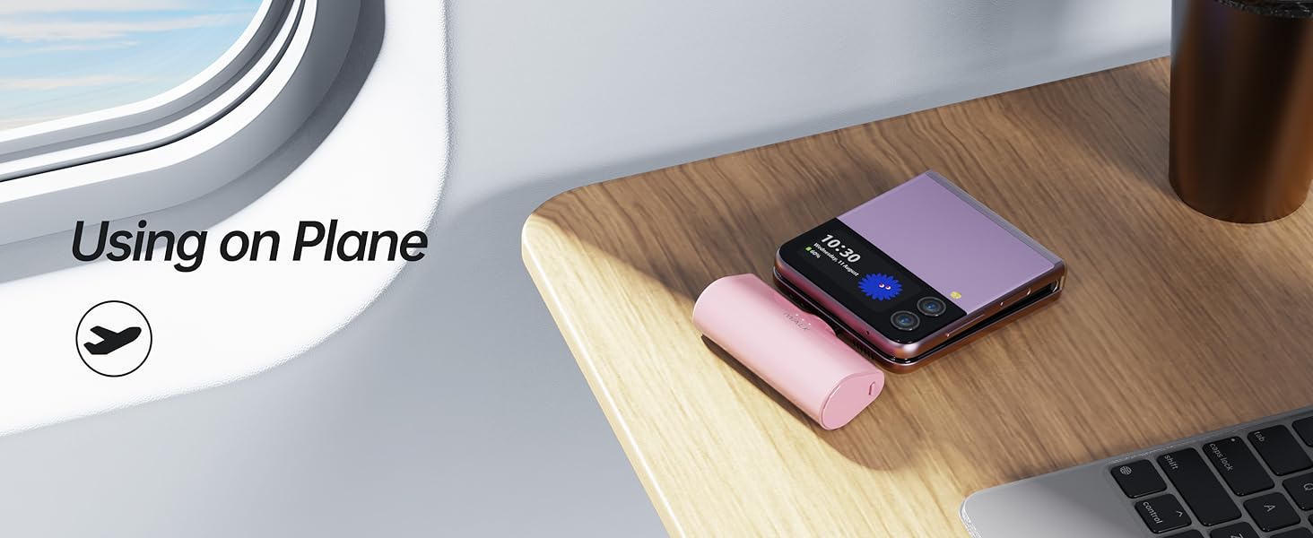 МАг USB-C 20 Вт з швидкою зарядкою, сумісний з iPhone/Galaxy/Huawei, рожевий, 4500