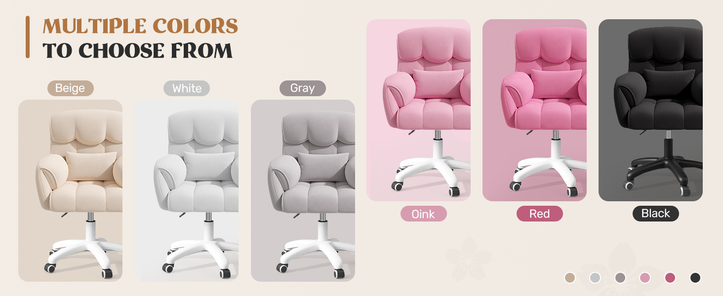 Ергономічне крісло для дому та офісу, обертове, регульоване по висоті, для робочого кабінету, спальні, бежеве