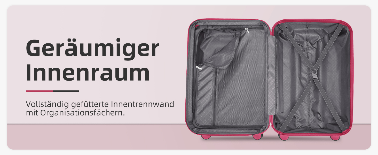 Набір валіз LARVENDER 6 шт. з твердим корпусом, легкий ABS, розширюваний, з TSA-замком, ручна поклажа, з сумкою та косметичкою, білий/коричневий