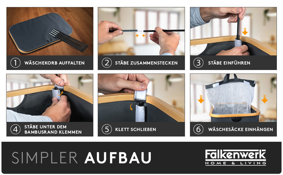 Кошик для білизни з кришкою 145L, водовідштовхуючий, 3 відділення, знімні мішки для білизни, складна коробка для білизни з інструкціями по пранню