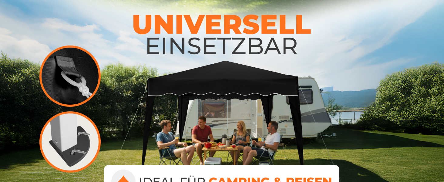 Павільйон Kronenburg Faltpavillon 3x3 м, водонепроникний, UV захист 50+, з 4 боковими частинами, колір шампань