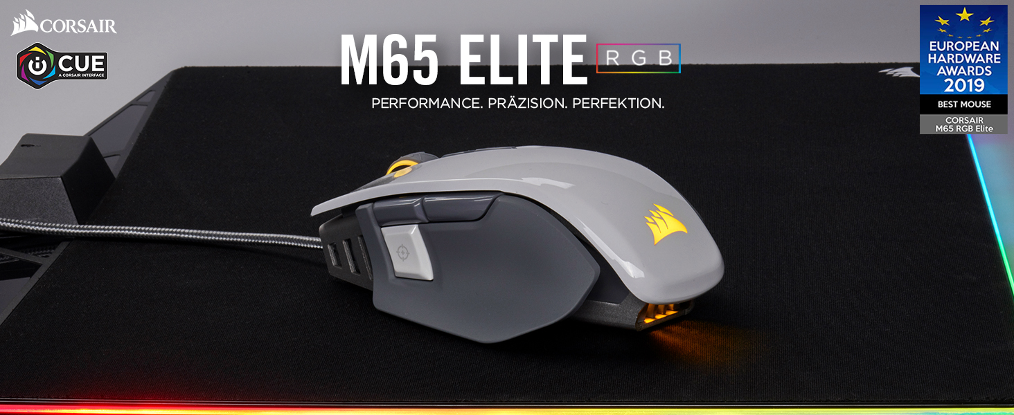 Ігрова дротова миша Corsair M65 RGB ELITE для FPS, біла