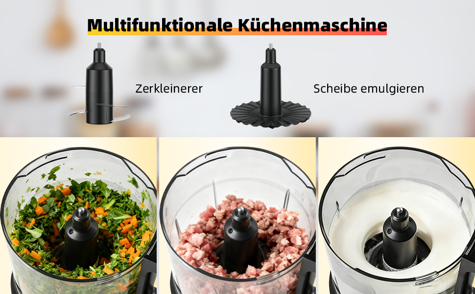 Електричний подрібнювач Multizerkleinerer | 400W, 2 швидкості, нержавіюча сталь, міксер, 0.95L, сірий