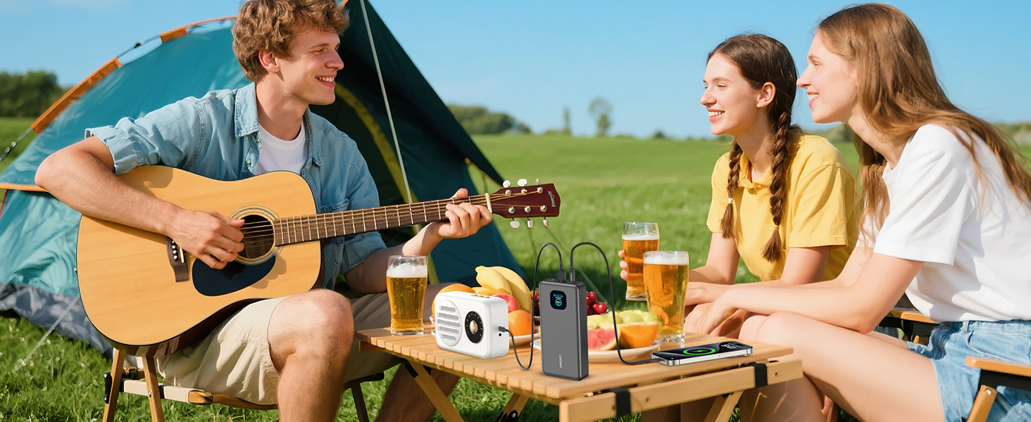 Power Bank 140W, 25000mAh з дисплеєм для ноутбука, MacBook, iPad, iPhone, Switch. Швидка зарядка PD3.1 (Сірий)