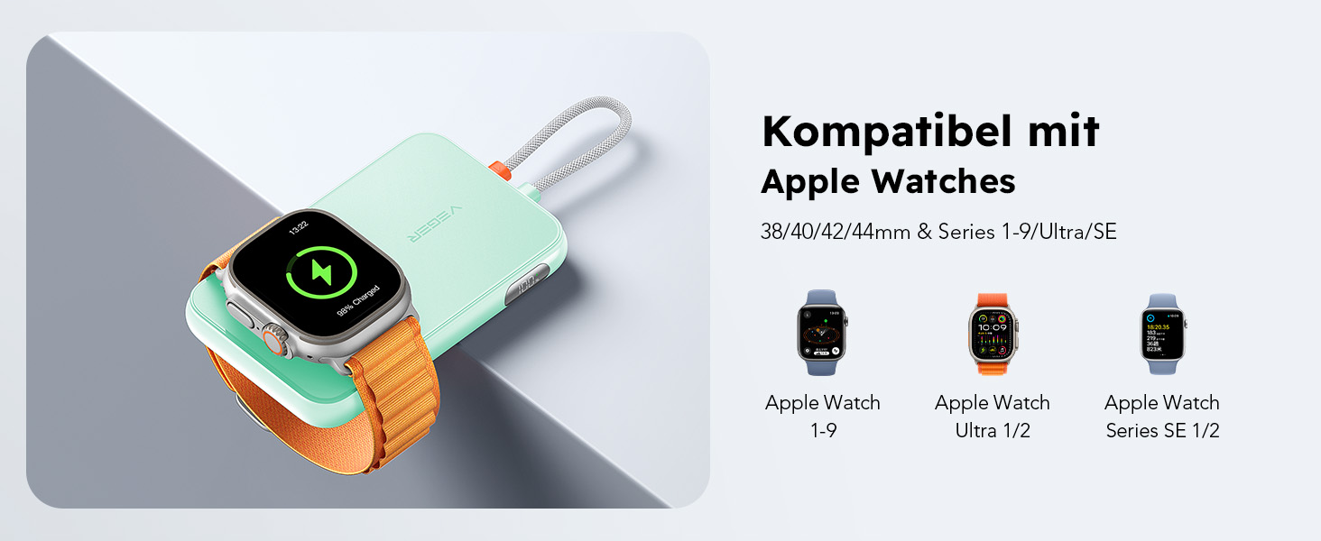 Вт PD, 5000 мАг, кабель Apple, Apple Watch Зарядка, USB-C, LED-дисплей (зелений), 20