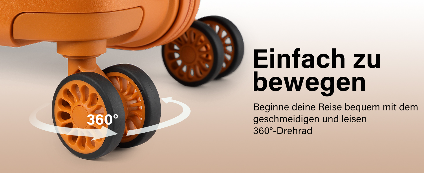 Набір валіз KONO 2 шт: ручна валіза-тележка 55 см + косметичка з поліпропілену, колір помаранчевий