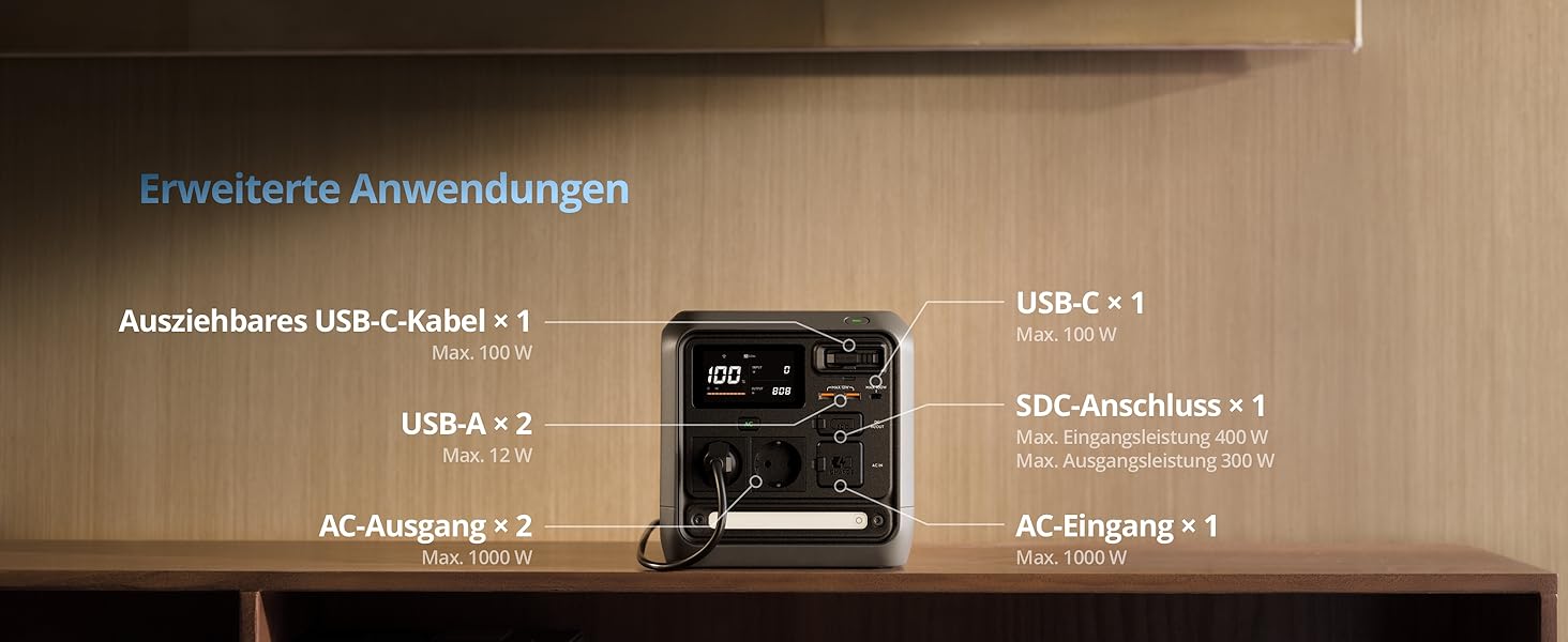 Портативна зарядна станція DJI Power Station 1024Wh 2600W, LiFePO4 акумулятор, швидка зарядка, сонячна панель, для кемпінгу та дому
