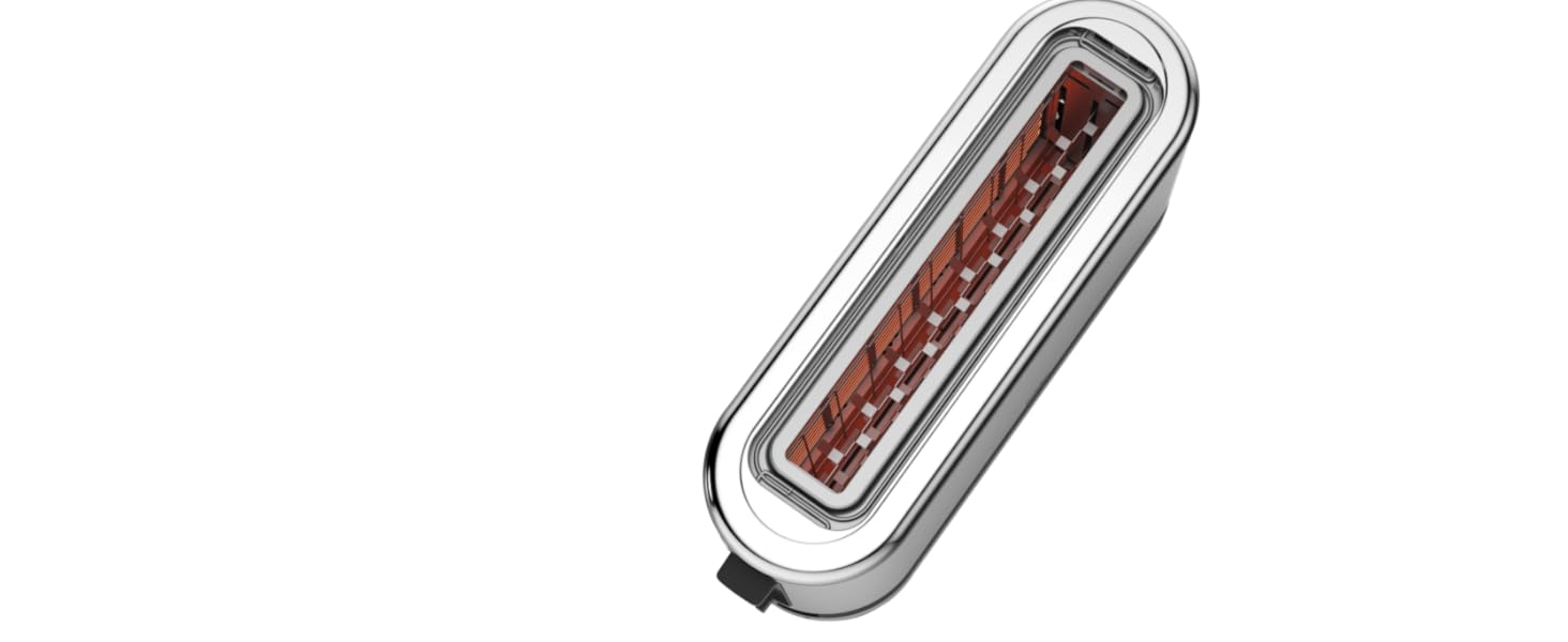 Тостер WMF Küchenminis Langschlitz XXL: тостер з функцією для булочок, 2 слоти, 7 рівнів підсмажування, 900 Вт, нержавіюча сталь матова срібляста