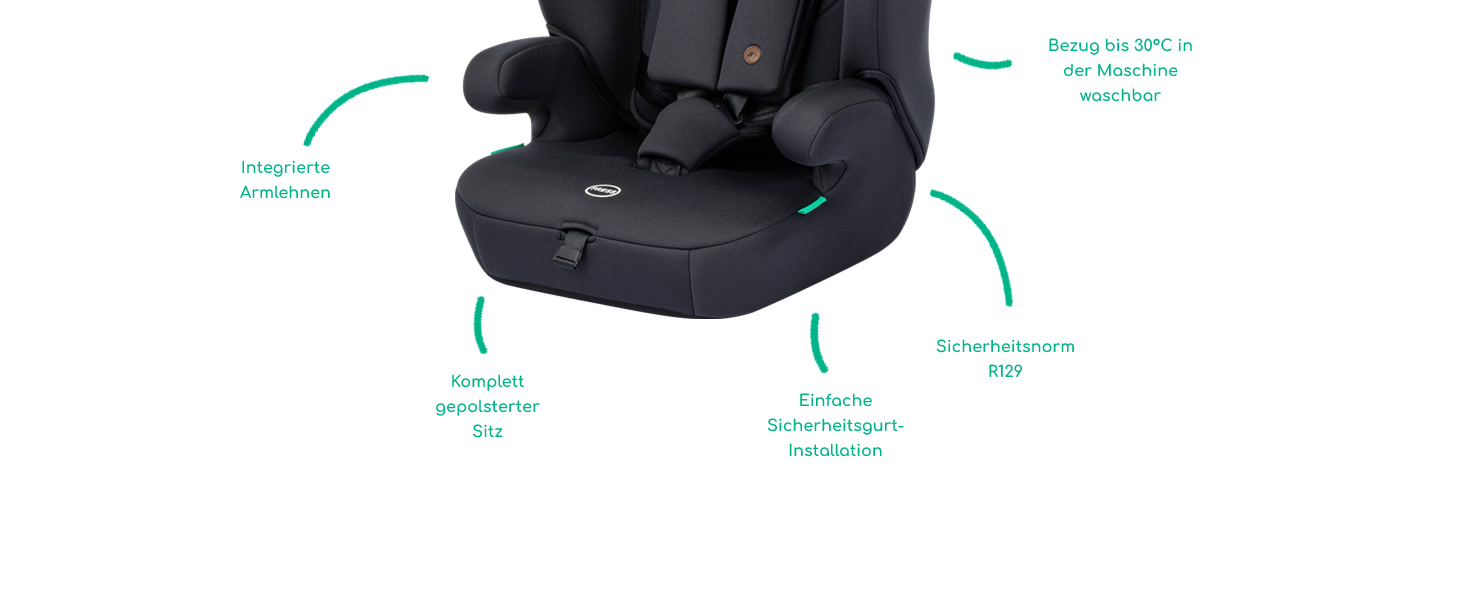 Автокрісло Bebeconfort Ever i-Safe 9-36 кг, 15 міс. - 12 років, 76-150 см, R129, захист від бокового удару, 11 положень підголівника, інтегровані підлокітники, Full Black