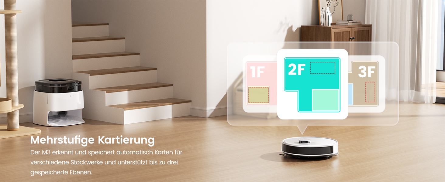 Робот-пилосос Lefant M3 з функцією миття, 12000Pa, LiDAR-навігація, білий