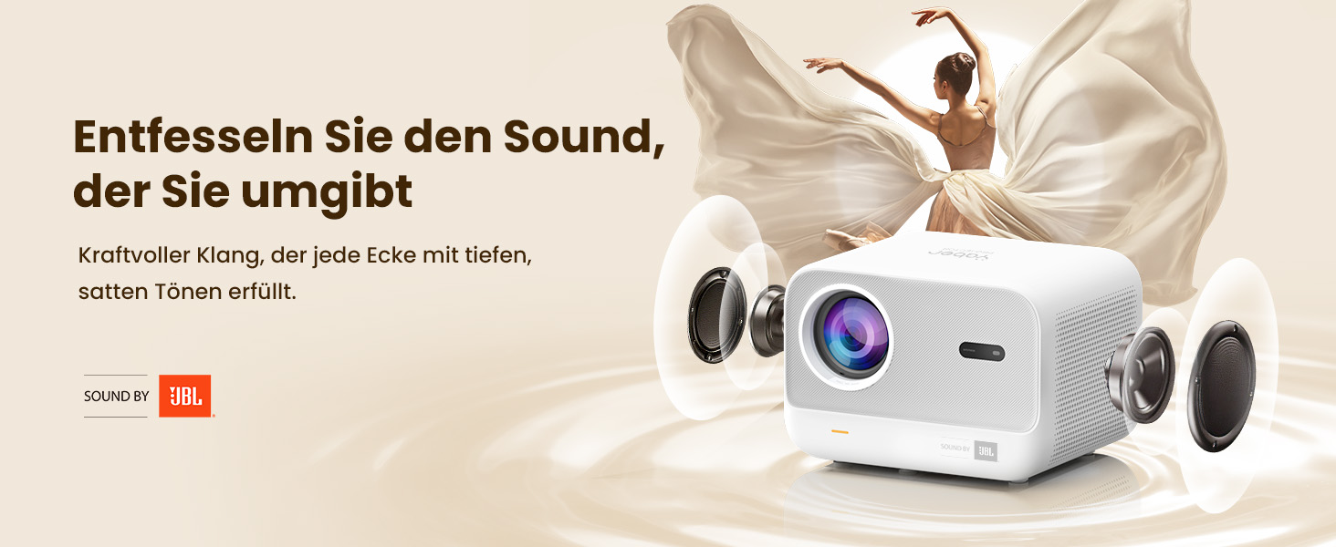 Відеопроектор Yaber L2s з нативним 1080P, автофокусом та WiFi 6/Bluetooth 5.1 для дому та мобільного перегляду