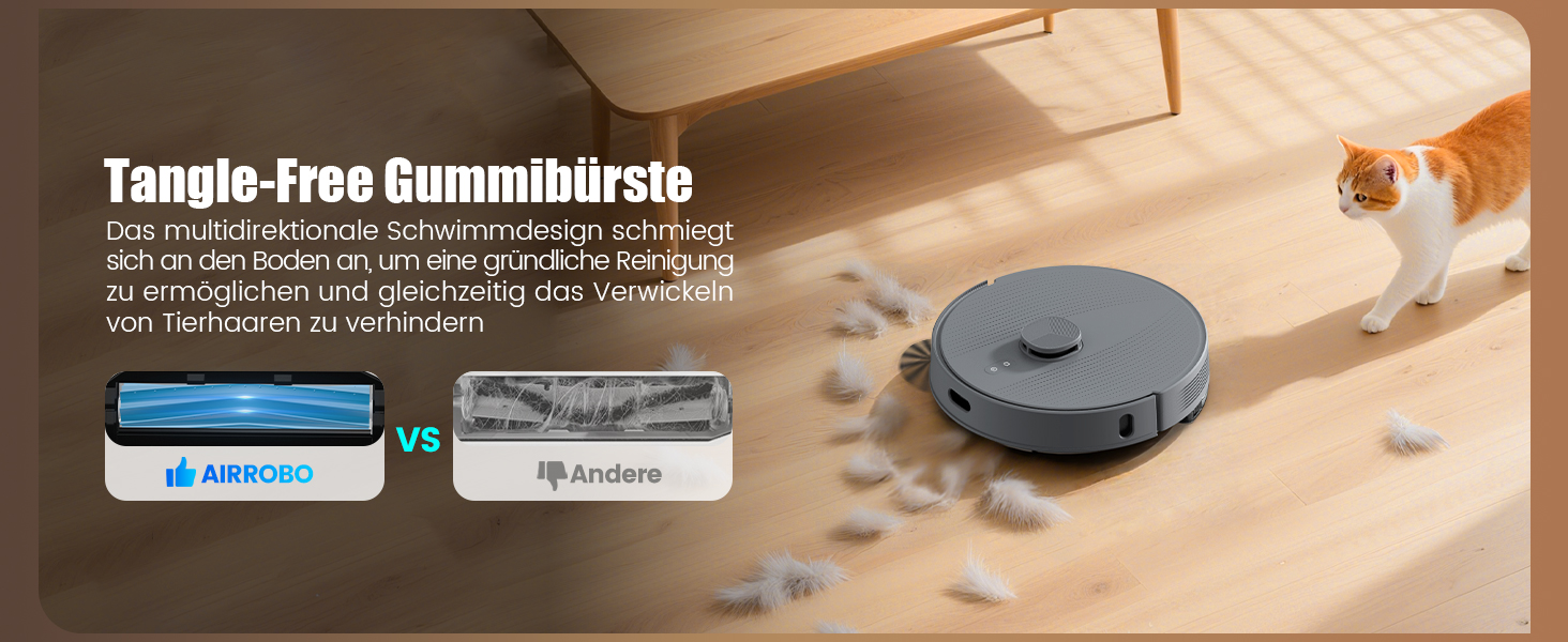 Робот-пилосос AIRROBO T25+ з вологою, LiDAR, 5500Pa, 240 хв, APP-керування, для тварин, сірий