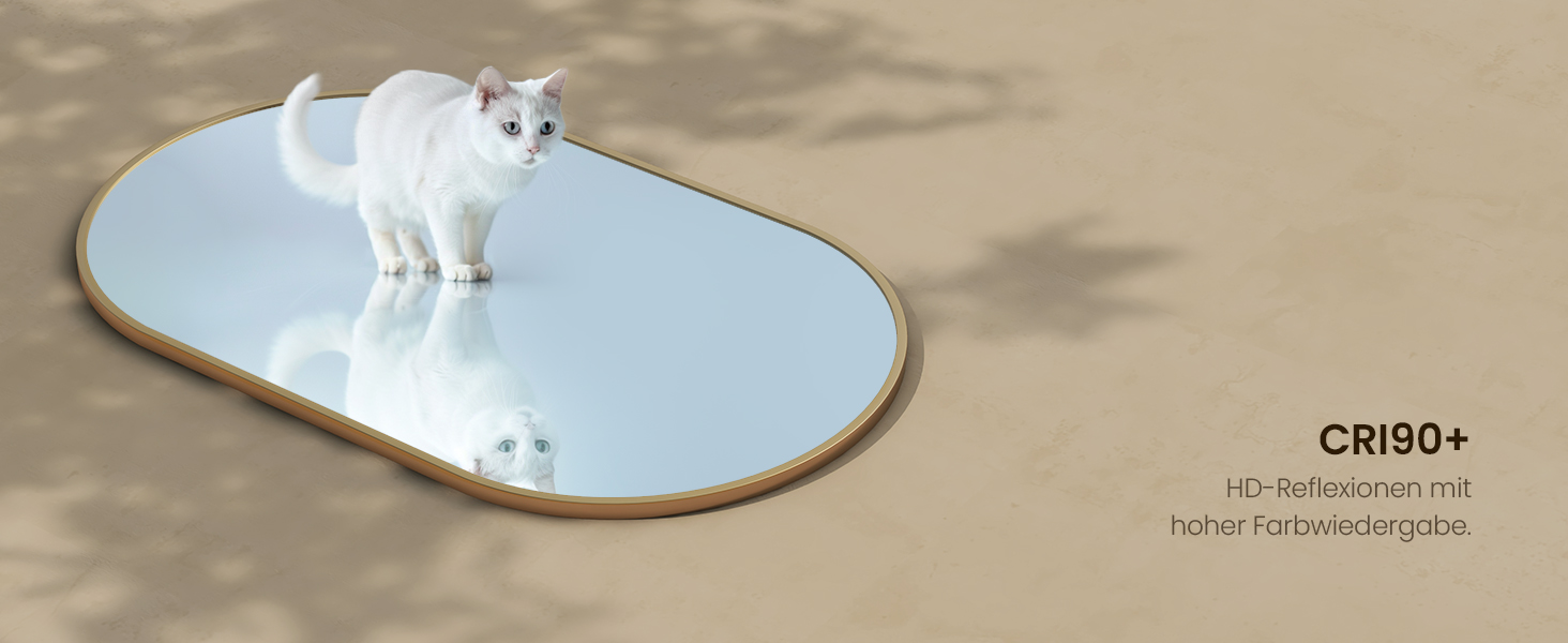 Дзеркало овальне EMKE Badspiegel Oval 45x60 см з золотим обрамленням для ванної кімнати