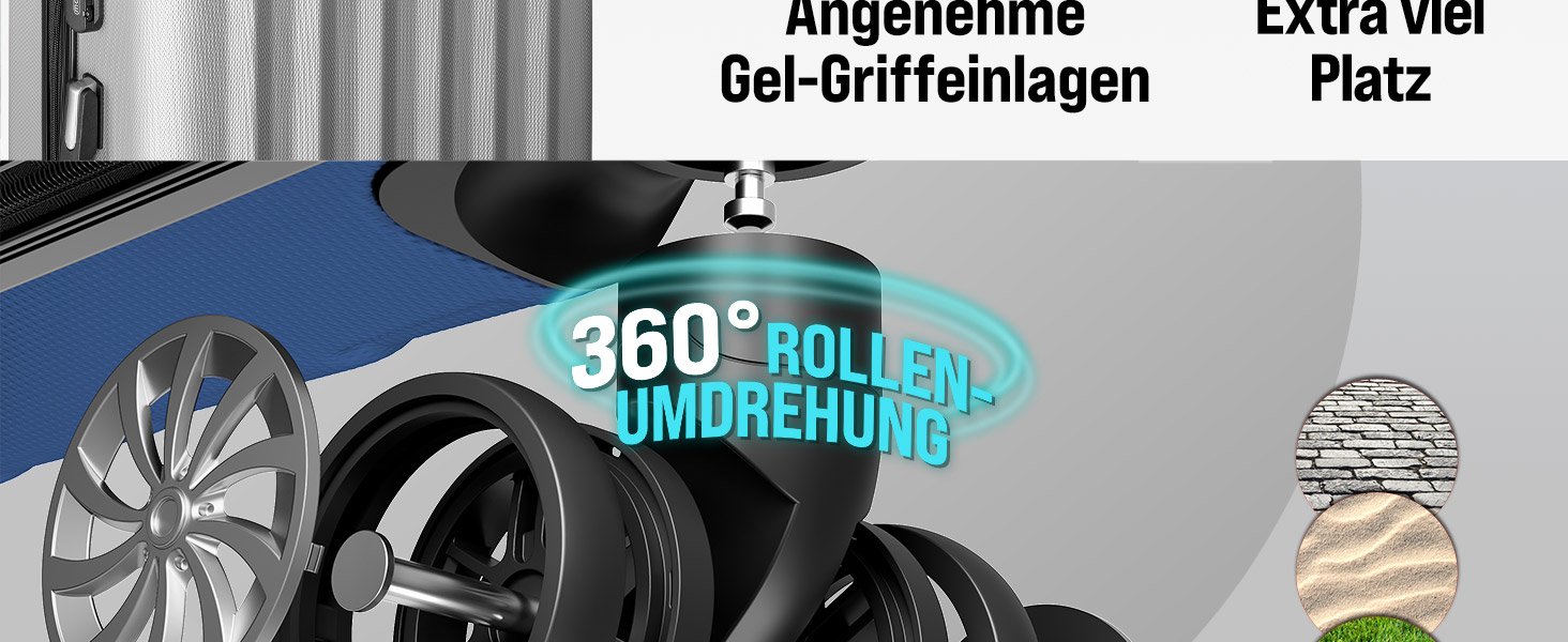 Набір валіз Monzana® 3шт (зелений) M-L-XL з замком, органайзером та вагами - гнучкі ручки, подвійні колеса, підставка, тріумф, валіза з жорстким корпусом, багажний набір