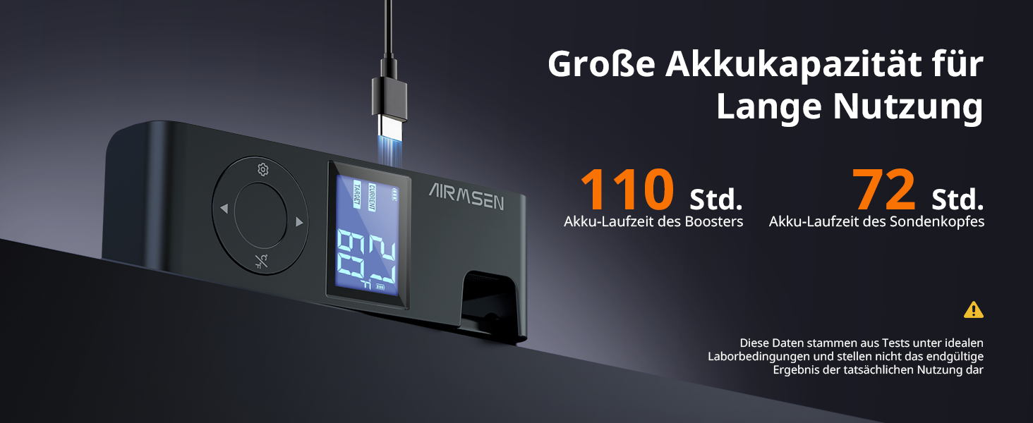 Бездротовий термометр для м'яса AIRMSEN з акумулятором 1000mAh, Bluetooth, LCD-дисплей, дальність 150м, керування через додаток, для приготування на грилі та барбекю, чорний