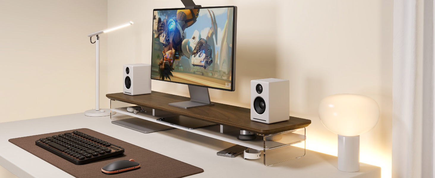 Робочий стіл для принтера Fenge з колесами, мобільний тримач для принтера з перфорованою панеллю, 3 рівні, стійка для принтера/рол-контейнер з органайзером, полиця, шафа для офісу та дому, 45,3x33,5x53,5 см (Коричневий+Чорний)