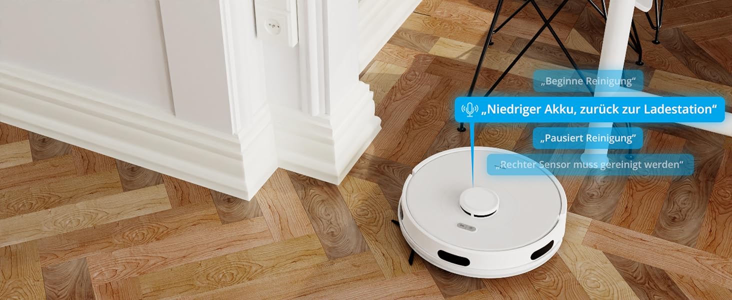 Робот-пилосос MEDION X10 SW з лазерною навігацією та функцією миття підлоги (2700Pa, 2-в-1, точна картографія, зони заборони, кілька поверхів)