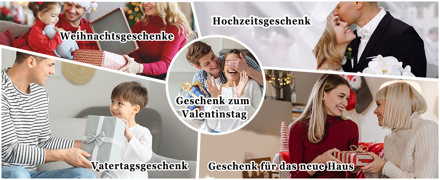 Набір кухонних ножів Keemake 7 предметів з дерев'яним блоком, професійний набір кухонних ножів з нержавіючої сталі, міцні та гострі