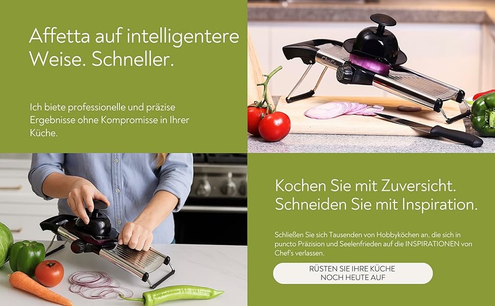 Мандоліна для нарізки овочів Chef's Inspirations - професійна якість, Julienne-Schneider