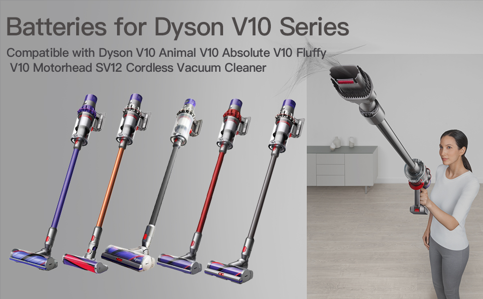 Змінна батарея ємністю 6000 мАг для Dyson V8 сумісна з Absolute, Animal, Animal Exclusive, Fluffy (V10)