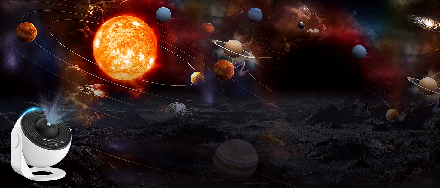 Проєктор зоряного неба Sternenhimmel 13 в 1: Галактика, Астронавт, Планетарій для декору кімнати, подарунок дітям та дорослим - Чорний (Білий-про)