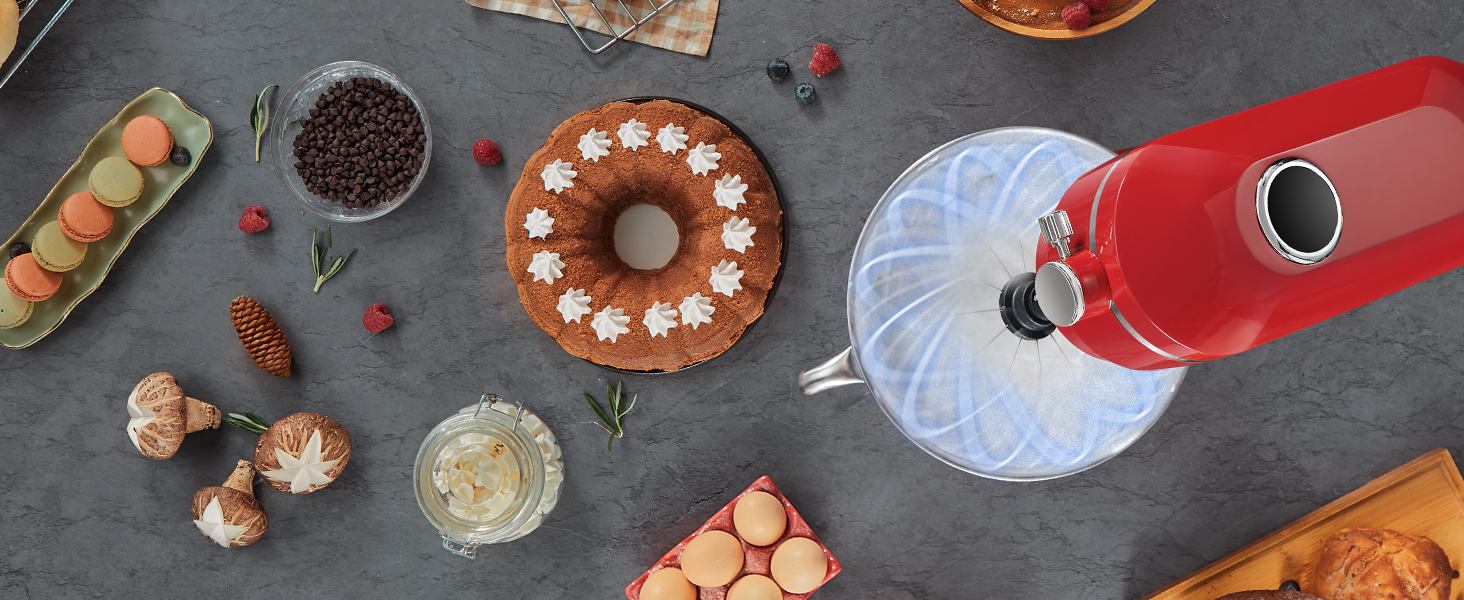 Кухонна машина Chefree M500 Profi: планетарний міксер 7л, 1800W, LED-дисплей, 10 швидкостей, 3 насадки (міксер, віночок, гак)