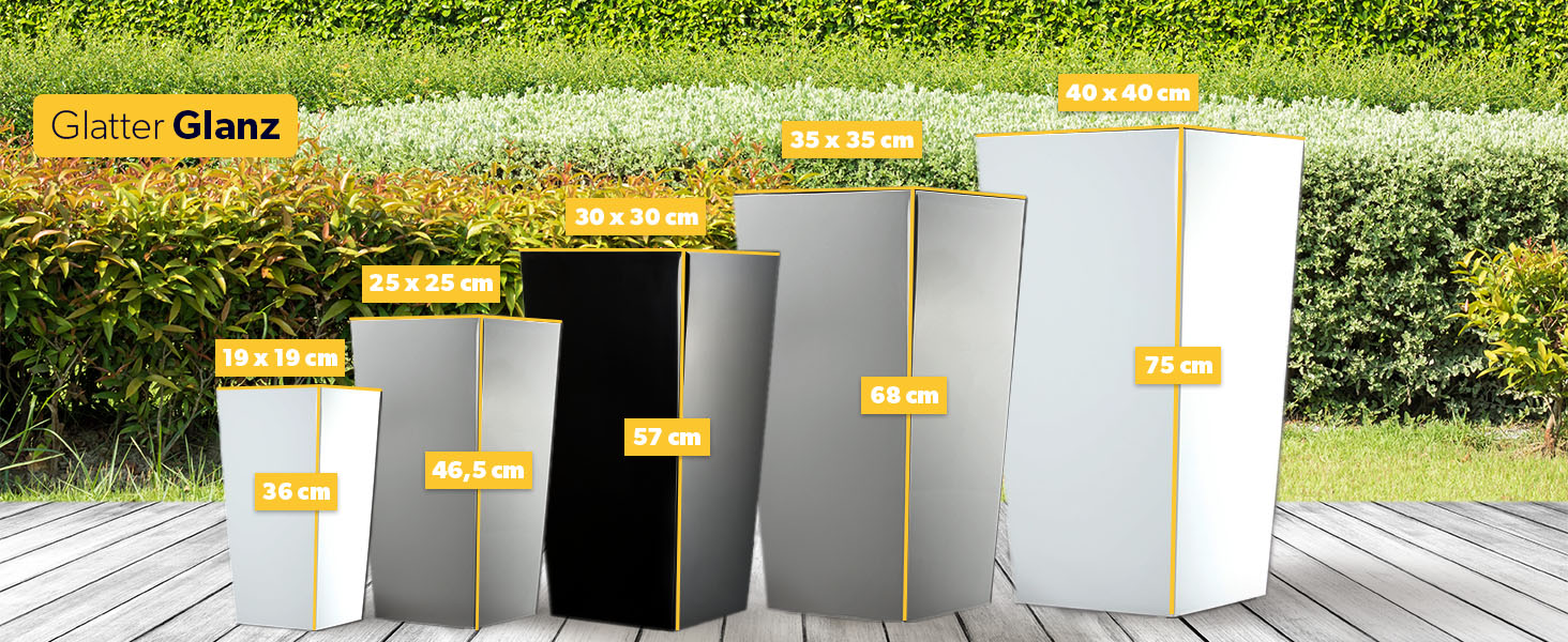 Набір з 3 горщиків для квітів KADAX, Мокко Ратан, 36/46,5/57,5 см, вологостійкий пластик