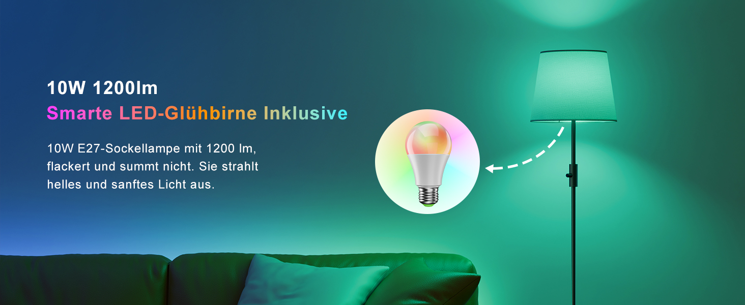 Світлодіодна торшер DUSKTEC RGB для вітальні, смарт-лампа з димером, керування через APP, тепле та холодне біле світло, 10W, 1200LM, аркова лампа для читання, приліжкова лампа