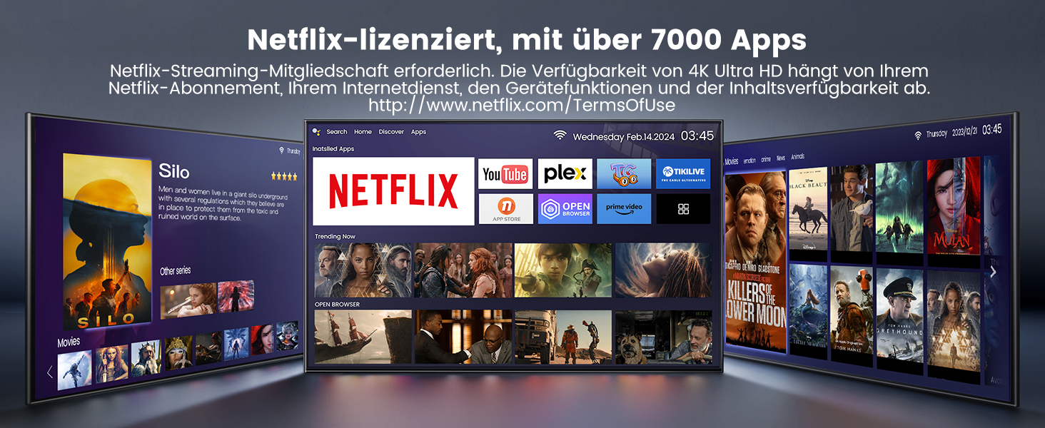 Beamer 4K з автофокусом та корекцією трапеції: проєктор для домашнього кінотеатру та перегляду з телефону (1080p, WiFi6, Bluetooth, Dolby Audio)