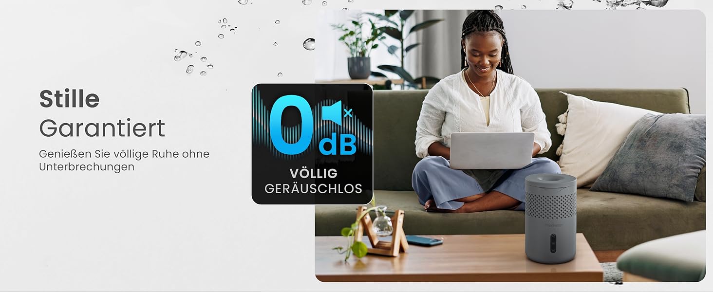 Зволожувач повітря Pro Breeze Osmo – безшумний, з можливістю поповнення – для дому, спальні, шафи, авто – міні-зволожувач без живлення – таблетка 700г (до 100 днів) сірий