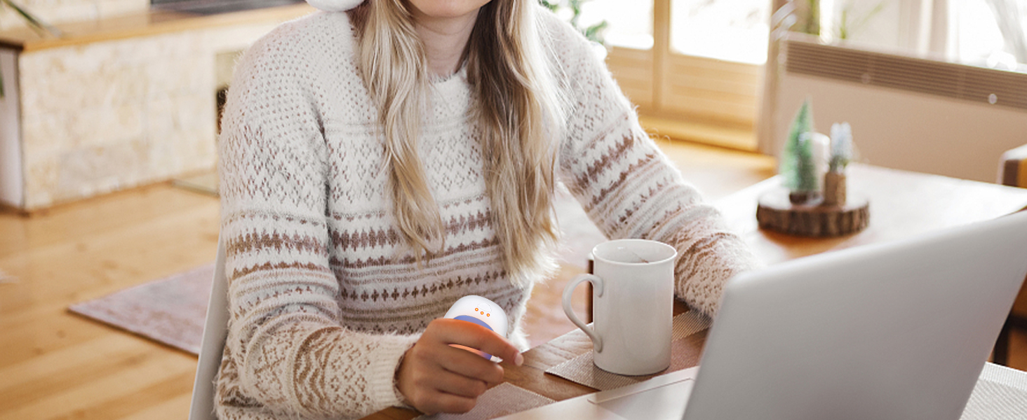 Електричні грілки для рук 2 шт. з 3 режимами нагріву, багаторазові, портативні, для дітей, чоловіків, жінок, подарунок (блакитні)