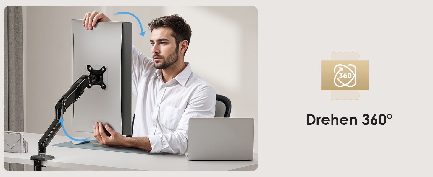 Кріплення для монітора OffiGo: підходить для моніторів 15-32 дюймів, вантажопідйомність до 9 кг, VESA 75/100 мм, чорний