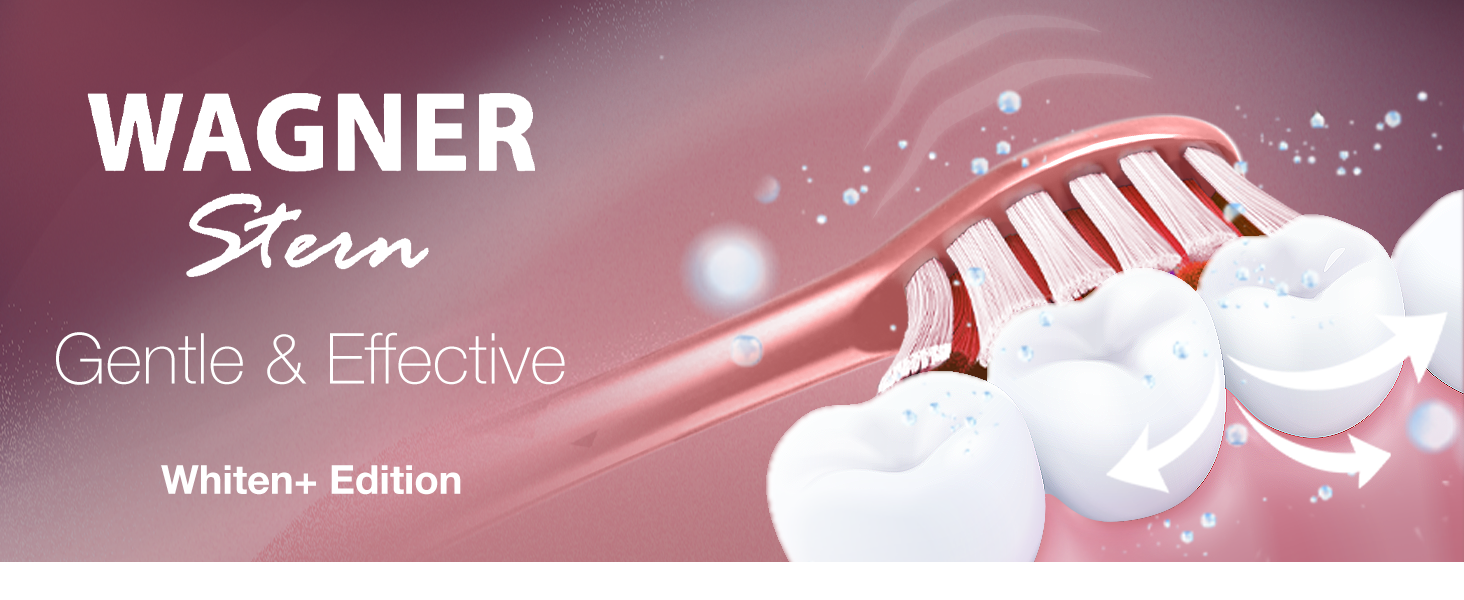 Електрична зубна щітка Wagner Stern WHITEN+ Edition з датчиком тиску. 5 режимів чищення, 3 рівні інтенсивності, 8 насадок, преміум-чехол. Зелений (Рожевий)