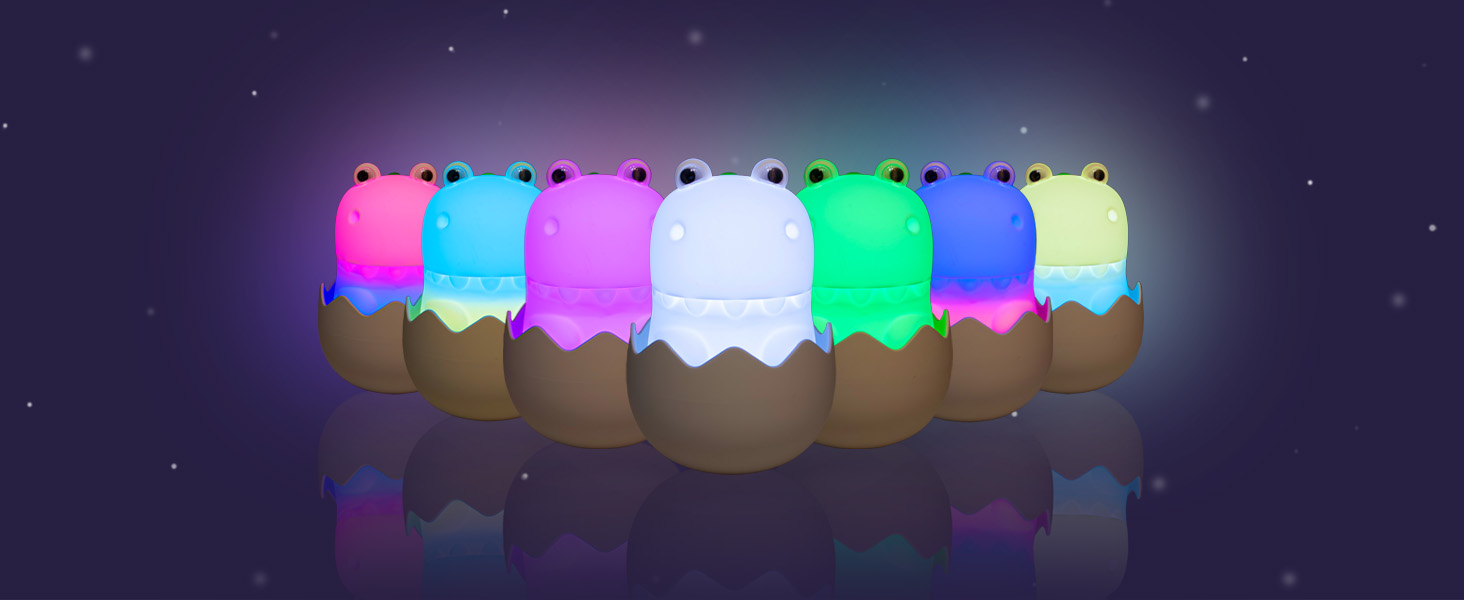 Дитячий LED нічник MegaLight Diggy Dino: RGB-підсвітка, регулювання яскравості, сенсорне керування та звукові ефекти, USB-зарядка