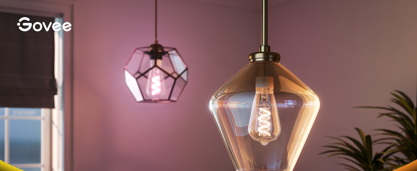 Розумна LED лампа Govee Smart Edison E27 RGBWW, 500лм, димнування, форма ST64, набір 2 шт